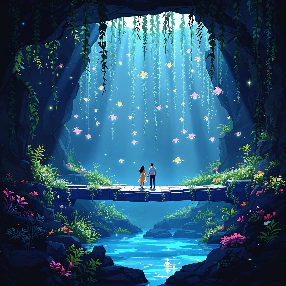 Scene from Atlantis Protocol, the Broadway sci-fi time travel love story musical about Atlantis.