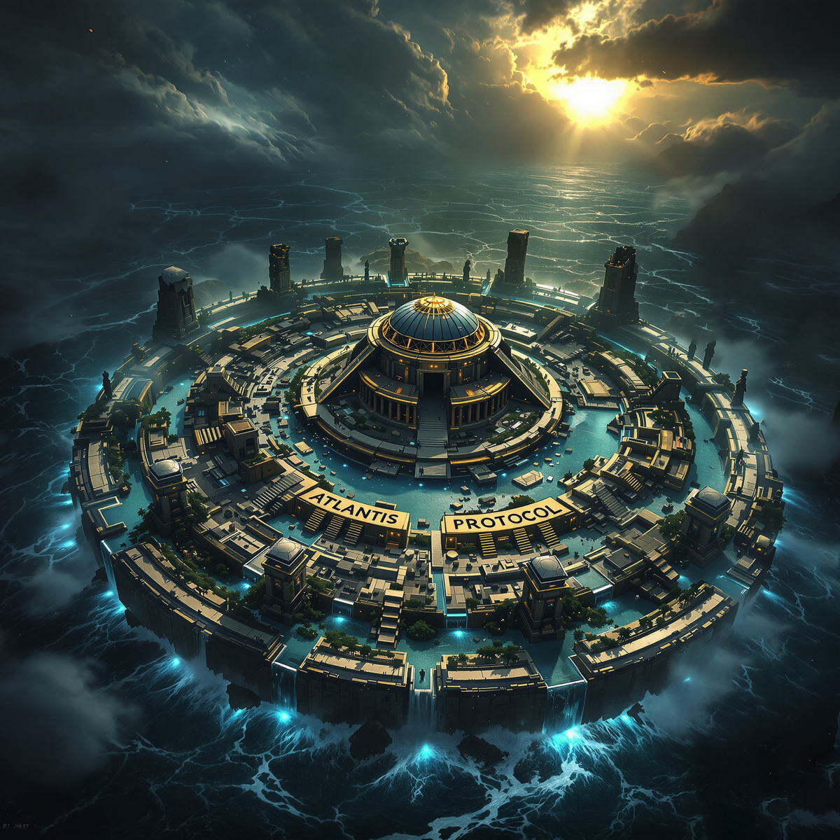 Scene from Atlantis Protocol, the Broadway sci-fi time travel love story musical about Atlantis.